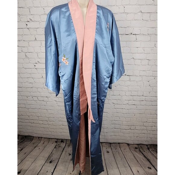 Warner Bros Productions The Last Samurai Blue Cherry Blossom Kimono Robe USA O/S - Picture 2 of 16